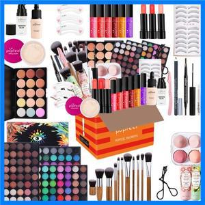 POPFEEL 다기능 여성용 메이크업 세트 - 초보자에게 적합한 아이섀도 팔레트 립스틱 핸드 크림이 포함된 완