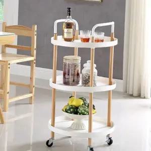 정리함 하나리빙 디럭스 원형 3단 트롤리 수납선반 이동선반