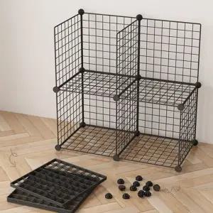 다층 조립식 수납 선반 정리함 간이 옷장 칸막이