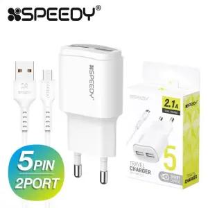스피디 2Port 5핀 2.1A 분리형 가정용충전기