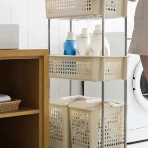 철제세탁바구니 2단 스텐 3단 빨래통 바스켓 접이식