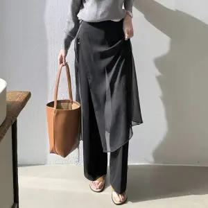 [메이블루]시어 버튼 랩스커트