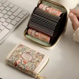 휴대용 명함지갑 미니 학생 카드지갑 홀더 아코디언 빈티지지갑 여성카드지갑