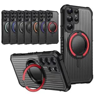 갤럭시S26 S25 S24 S23 플러스 울트라 엣지 FE 링홀더 맥세이프 스탠드 반투명 하드 범퍼 핸드폰 케이스