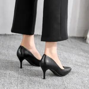 [제이시]제이시 소가죽 7CM 여자 민자 면접 펌프스 구두 K416