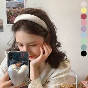 머리띠 쿠션 헤어밴드 청순 새틴 두꺼운 푹신한 스펀지헤어밴드 스펀지머리띠