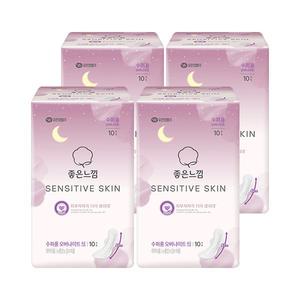 좋은느낌 센서티브스킨 날개형, 수퍼롱, 10매, 4개