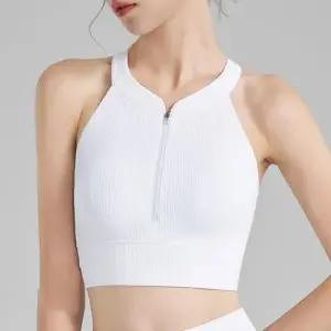 여성 나시 러닝 스포츠 요가 속옷 앞지퍼 헬스 브라탑 브라 WFLZ1F4