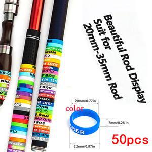 50pcs 낚싯대 실리콘 핸들 밴드 슬립 O 자형 링 핸들 그립 수정 링 낚싯대 낚시 태클