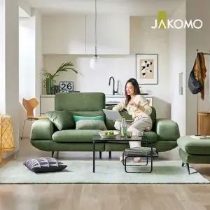 델모나 3인 기능성 젠위브 패브릭 소파+스툴