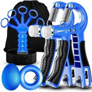 손가락 운동기 손 그립 강화기 스트레칭기 링 및 스트레스 볼이 포함된 ACOTAT 근력 트레이너(5팩)와