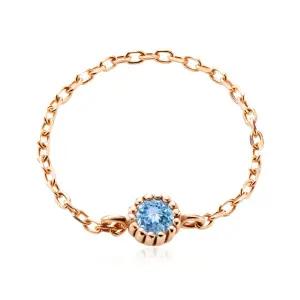 18K 레이어드 체인 3월 아쿠아마린 탄생석반지 SRS38202