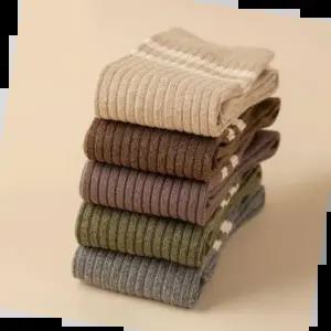 패션양말 여성 내추럴 2선 니삭스 롱 포인트 골지양말