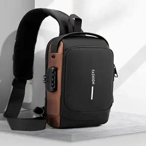 남성 비밀번호잠금 크로스백 여행백 여권가방 바디백 (KYR-WE6912C)