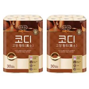 코디 천연펄프 3겹 고창황토, 30m, 30롤, 2개