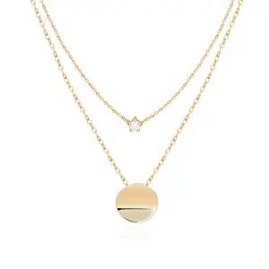 14K 레이어드 웨이브 코인 체인 목걸이 MNN38913