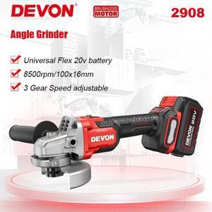 데본 충전식 무선 앵글 그라인더 브러시리스 2908 20v 3단 속도 조절 컷 디스크 100x16mm 8500rpm 유니버설