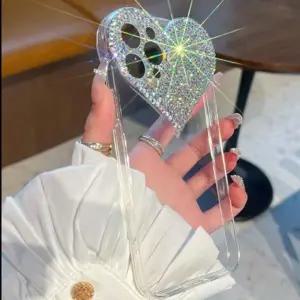 유니블링 아이폰 13 12 11 pro max 큐빅 하트 투명 젤리 케이스