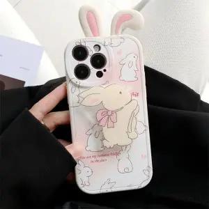 유니블링 갤럭시 A시리즈 귀여운 토끼 귀 그립 스트랩 케이스