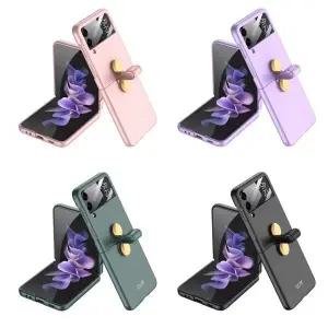 유니블링 갤럭시 z플립 3 4 힌지 골드 가죽 보호 스트랩 케이스