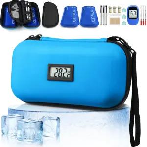 우룸루 인슐린 쿨러 여행 케이스 TSA 승인 약물 디지털 온도 디스플레이(°F) 용품 보관 정리함 백 및 스