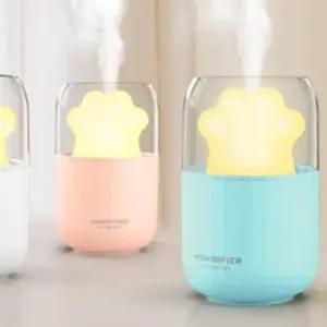 미니가습기 위플 귀여운 고양이발 가습기 무드등 블루