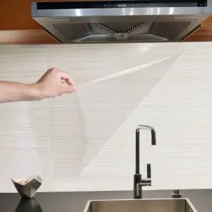 주방 투명 시트지 60x 300cm 싱크대 타일시트지 오염 방지 벽지 주방벽