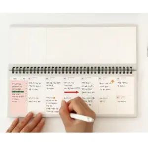 업소 3색 만년형 위클리 스케줄러 일주일 예약 공부 체 1개
