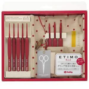 에티모 레드 튤립 세트 바늘 좋은 일본 그립감 코바늘 뜨개