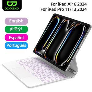 iPad Pro 13 2024 케이스용 매직 키보드 11인치용 Air 6 4 5 10.9 12 9 멀티 터치 트랙패드