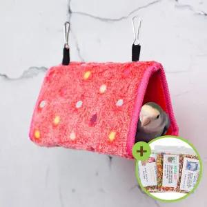 [하프클럽/올펫몰]삼각도트패턴 앵무새침대(소) 버드텐트 소동물 은신처