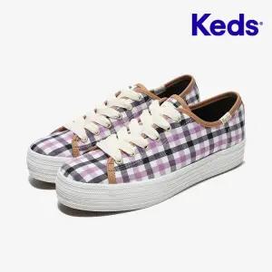 Keds 트리플 킥 케이트스페이드 깅엄 플라넬_5WF65387D001