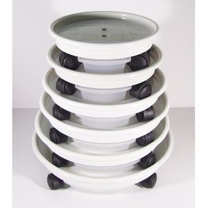 이동식 화분받침대 바퀴달린원형화분받침대(흰색) 분갈이