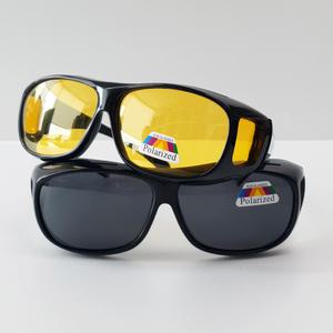 2개세트 안경위에 쓰는 자외선차단 편광 바람막이 바다 낚시 눈보호 벌초 선글라스