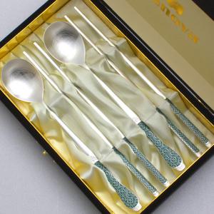 명품 고려청자 은수저 수저세트 2벌