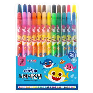 핑크퐁 상어가족 나라 색연필 24색 / 색채교육 미술놀이