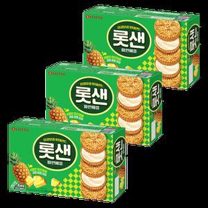 롯데 롯데샌드 파인애플 315g x 3개 / 대용량 비스킷 과자 간식