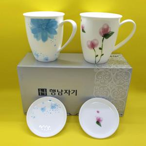 행남자기뚜껑머그/나드리본차이나4p