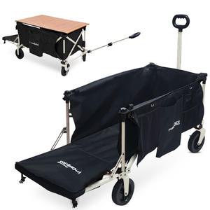 캠프365 파파웨건 더뉴 챔프 러버휠 내하중 최대 160kg 특대사이즈 캠핑 카트 뒷문 확장형