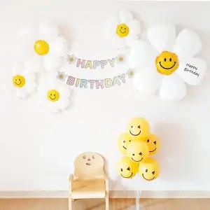 데이지풍선 홈파티세트 가랜드 은박호일풍선 생일축하 핑크하트 첫돌 데이지홈파티