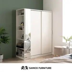 삼익가구 유니온 슬라이딩 옷장 B세트행거형+화장대형 착불
