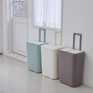 보담 다용도 대용량 캐리어형 이동식 가정용 재활용 분리수거함 60리터