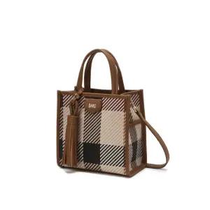 [롯데백화점]닥스 액세서리 [쇼핑백동봉]브라운 빅하우스체크 스몰 토트백 DCBA3F687