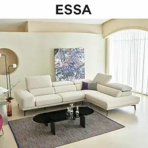 [에싸] 세이렌 4인 오픈코너형 헤드기능 리브 패브릭 소파