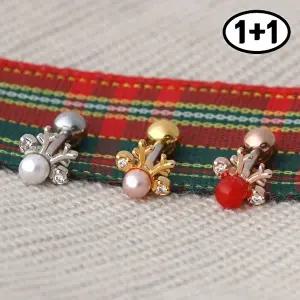 [미니아트][1+1] 크리스마스 루돌프 볼 사슴뿔 써지컬 패션 피어싱