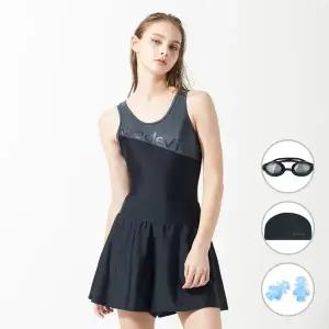 베이직엘르 여성 삼각 실내수영복 플레어 바지 2종세트 4종세트 BEF-X106K