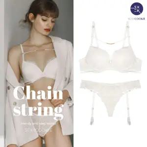 [롯데백화점]섹시쿠키 체인 스트링 크림 젤 브라 가터 쏭팬티 세트 SCWBA506SCWPA508