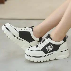 슈즈원 천연소가죽 속굽 키높이 스니커즈 운동화(2color/6cm)