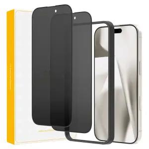 모란카노 아이폰 16 프로 맥스 플러스 사생활 프라이버시 보호필름 풀커버 액정강화유리 2매