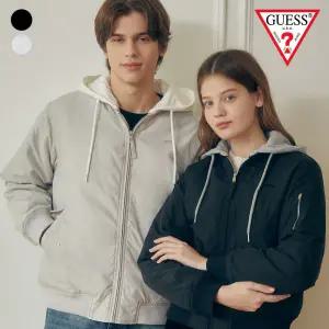 [롯데백화점]게스 남여공용 후디 디테쳐블 항공패딩 MO4W9893